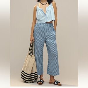 NWT! English Factory at Anthropologie. Striped Blue Women's Pants